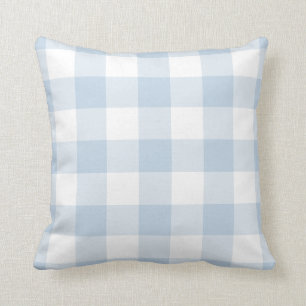 Pastel Blue und White Gingham Pattern Kissen