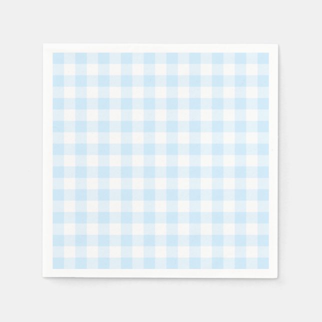 Pastel Blue und White Gingham Serviette (Vorderseite)