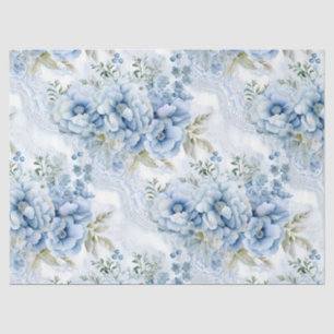 Pastel Blue Viktorianisch Florals & Lace Decoupage Seidenpapier