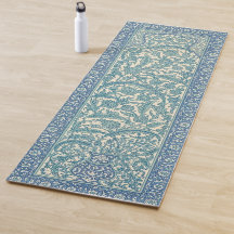 Pastel Blue Vintag Arabisch Rug Botanisches Muster