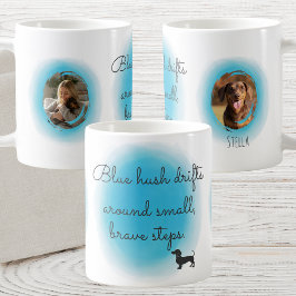 Pastel Blue Watercolor Dachshund Mug — Custom Name Kaffeetasse