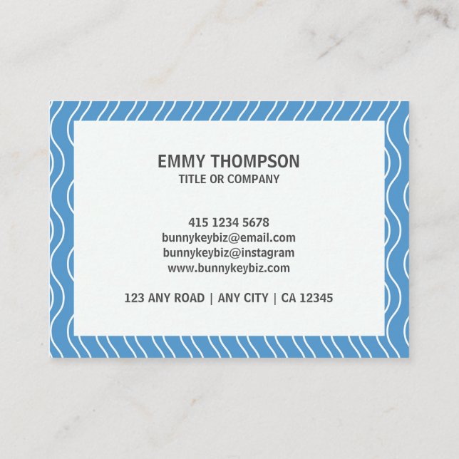 Pastel Blue Wave QR Scan Company Business Card Visitenkarte (Rückseite)