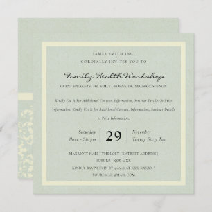 PASTEL BLUE WHITE DAMASK CLASSIC WORKSHOP EVENT EINLADUNG