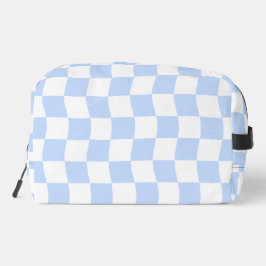 Pastel Blue White Retro Checkerboard Pattern Bag Waschbeutel