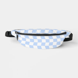 Pastel Blue White Retro Checkerboard Pattern Bauchtasche