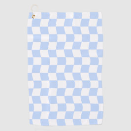Pastel Blue White Retro Checkerboard Pattern Golfhandtuch