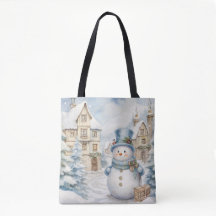 PASTEL BLUE WINTER FERIENURLAUB CHRISTMAS SNOWMAN