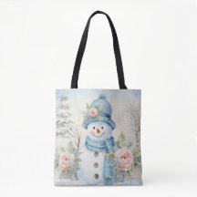 PASTEL BLUE WINTER FERIENURLAUB CHRISTMAS SNOWMAN