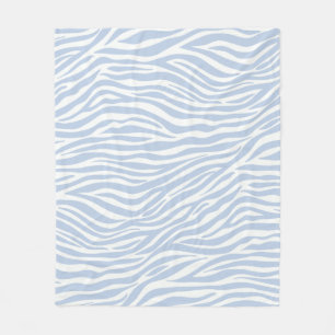 Pastel Blue Zebra Animal Stripes Fleecedecke