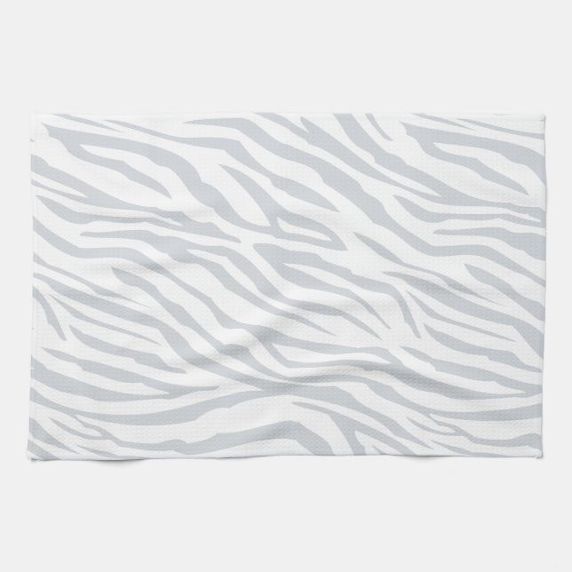 Pastel Blue Zebra Muster Geschirrtuch (Horizontal)