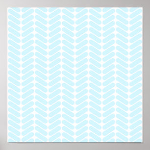 Pastel Blue Zigzag Muster inspiriert durch Knitter Poster