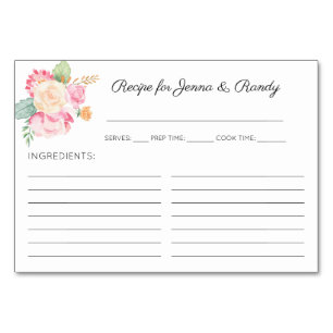 Pastel Blume Brautparty Recipard Tischnummer