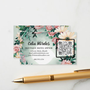 Pastel Blume Elegance Grüne Rosa Rosa Begleitkarte