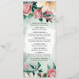 Pastel Blume Elegante: Grün blühende Hochzeit Programm