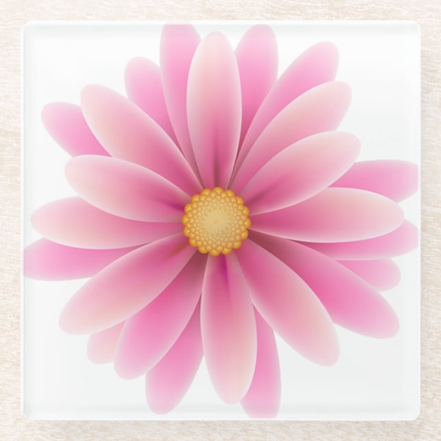 Pastel-Blume Glasuntersetzer (Vorderseite)
