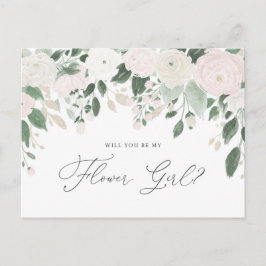Pastel Blume Glitzer werden Sie mein Blumenmädchen Einladungspostkarte