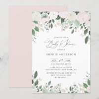 Pastel Blume Gold Glitzer Blätter Kinderdusche