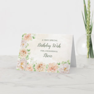 Pastel Blume Niece Birthday Card Karte