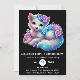 Pastel Blume Pup Geburtstag Einladung
