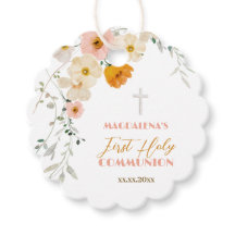 Pastel Blume und Grünpflanzen Erste Heilige Kommun