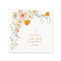 Pastel Blume und Grünpflanzen Erste Heilige Kommun