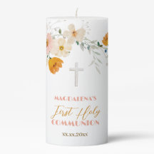 Pastel Blume und Grünpflanzen Erste Heilige Kommun