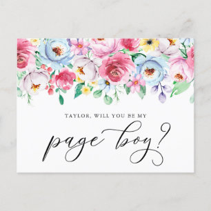 Pastel-Blume werden meine Page Boy Card sein Postkarte