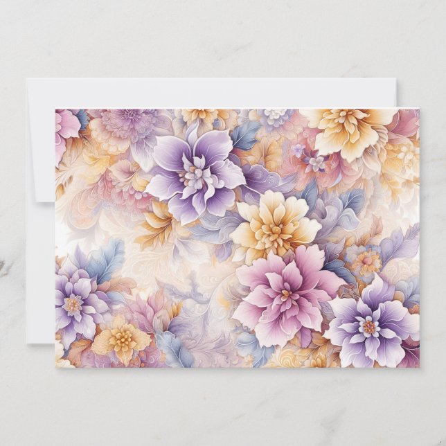 Pastel-Blumen-Kartenpackung x 10 Feiertagskarte (Vorderseite)