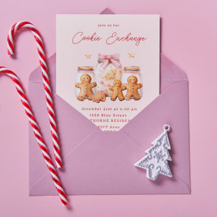 Pastel Blush Cookie Exchange Weihnachts-Party Einladung