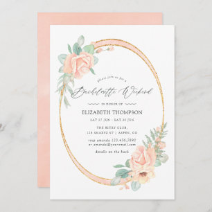 Pastel Blush Geometric Bachelorette Wochenende Einladung