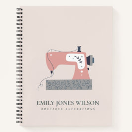 PASTEL BLUSH GRAY PEACH PINK SEWMACHINE TAILOR NOTIZBUCH