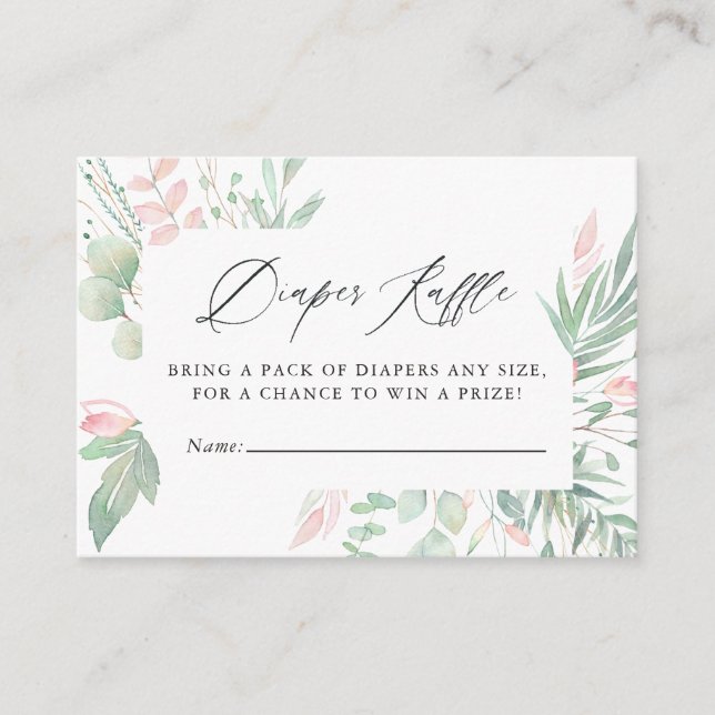 Pastel Blush Greenerenery Kinderdusche Windelwanne Begleitkarte (Vorderseite)