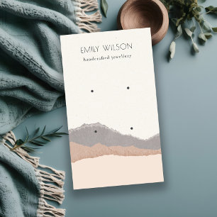 Pastel Blush Kraft Mountain Wave Earring Display Visitenkarte