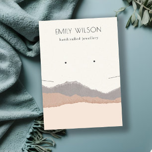 Pastel Blush Kraft Mountain Wave Earring Necklace Visitenkarte