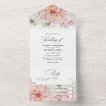 Pastel Blush Pink Dahlia Hochzeit alles in einer I