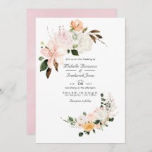 Pastel Blush Pink Floral QR Code UAWG Wedding