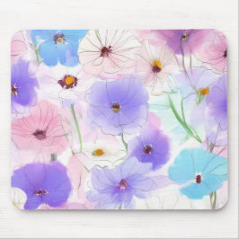 Pastel-Blüten-Flow-Floral-Mauspad Mousepad