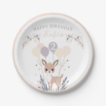 Pastel Boho Fawn und Balloons Geburtstag