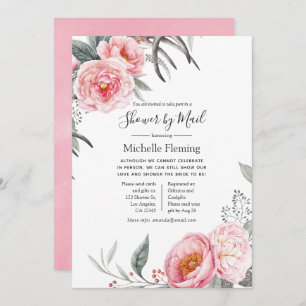 Pastel Boho Floral Baby oder Brautparty per Mail Einladung