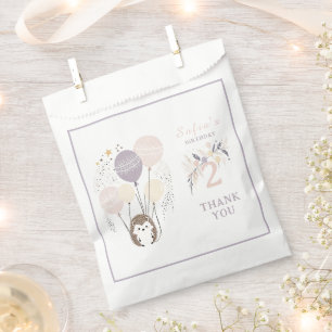 Pastel Boho Igel und Balloons Geburtstag Geschenktütchen
