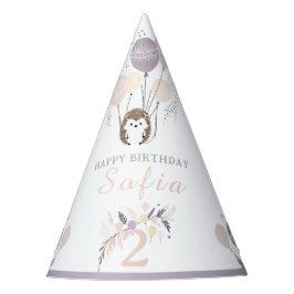 Pastel Boho Igel und Balloons Geburtstag Partyhütchen