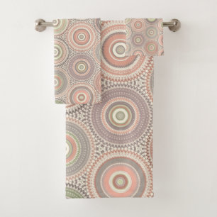 Pastel Boho Multi-Mandalas Badhandtuch Set