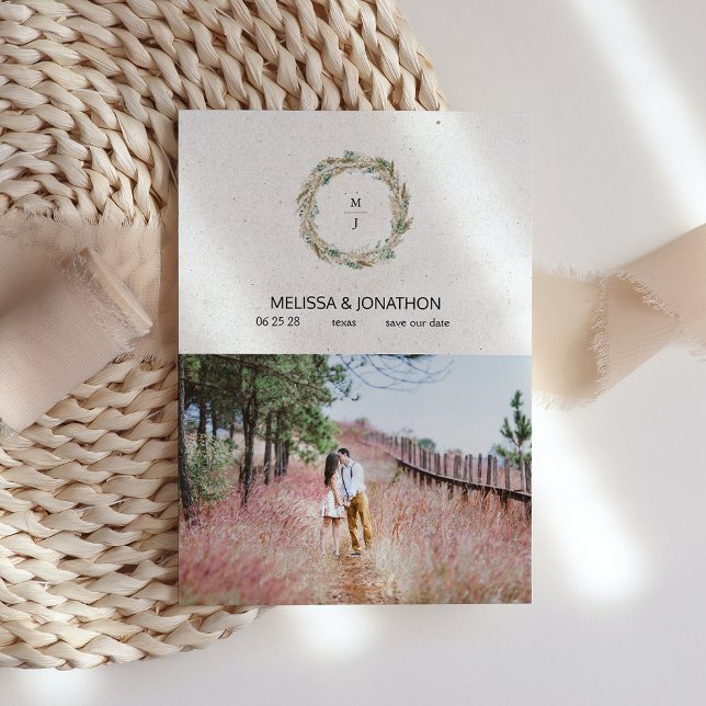 Pastel Boho Neutral Floral Hinzufügen Bild Save th Save The Date (Von Creator hochgeladen)