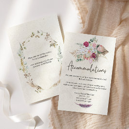 Pastel Boho Neutral Floral Wedding Card Begleitkarte