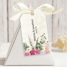 Pastel Boho Neutral Floral Wedding Gift Tags Geschenkanhänger