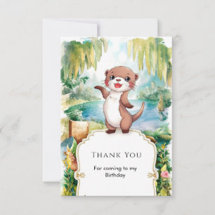 Pastel Boho Otter Birthday Dankeskarte