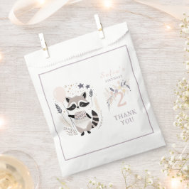 Pastel Boho Raccoon und Balloons Geburtstag Geschenktütchen
