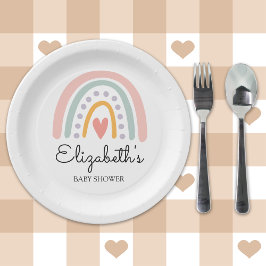 Pastel Boho Rainbow Baby Shower for a Girl Pappteller
