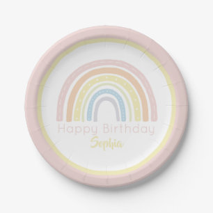 Pastel Boho Rainbow Pappteller