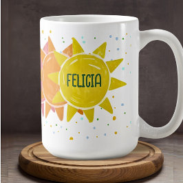Pastel Boho Rainbow Sunshine Dots Individuelle Nam Kaffeetasse